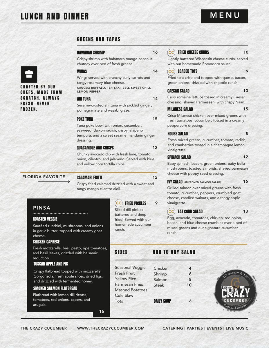Lunch & Dinner Menu